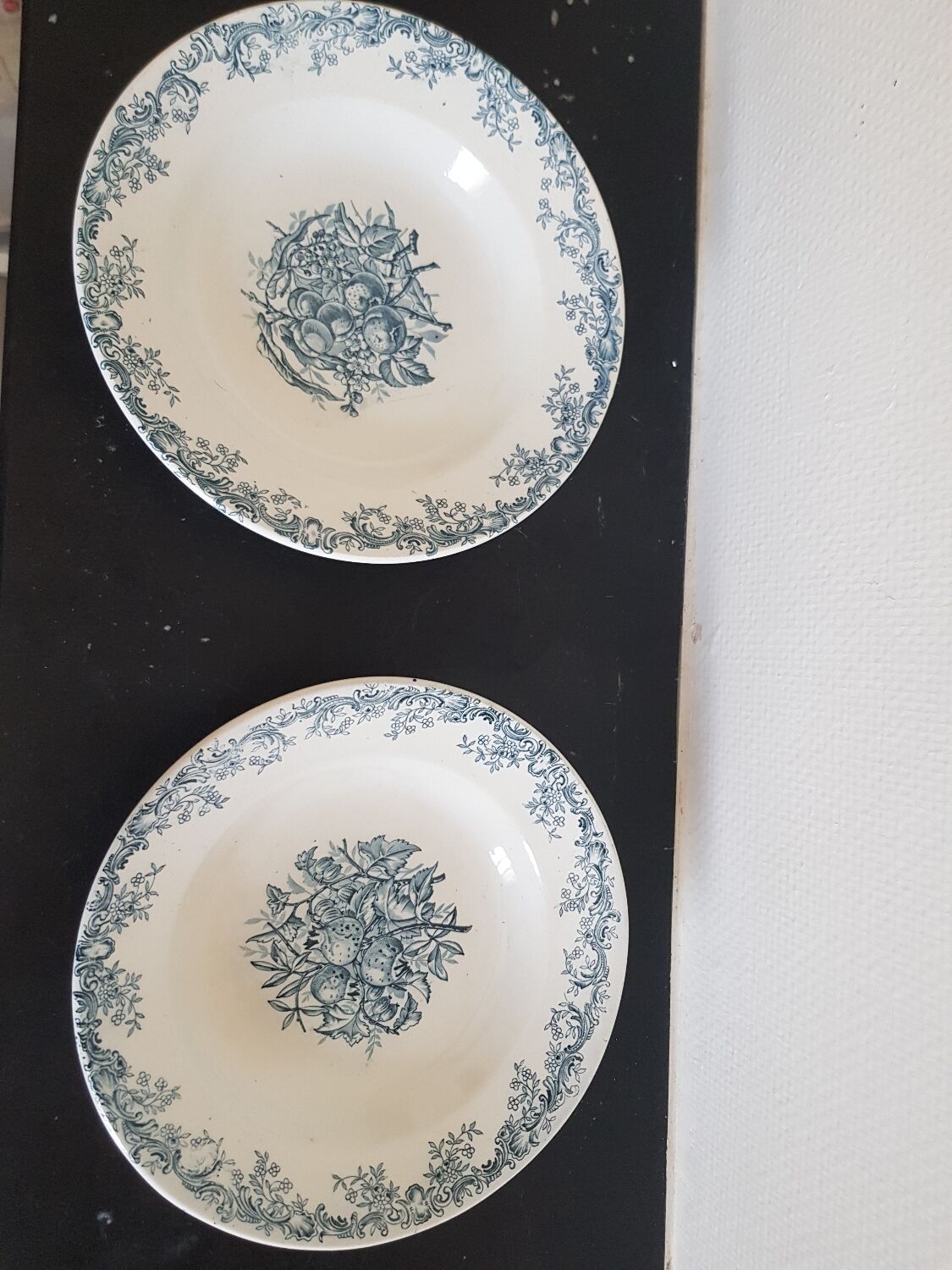 Set of 6 hollow plates iron earth