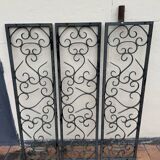 Set of 3 wrought iron grilles