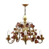 Lustre floral Hollywood Regency, années 1970