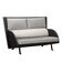 1980s vintage velvet and faux leather sofa with pillowcases, Italy.