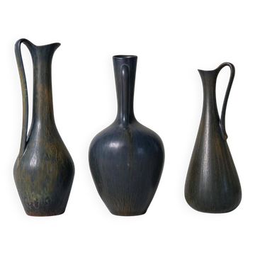 3 récipients en céramique par Gunnar Nylund Rörstrand Suède, années 1950