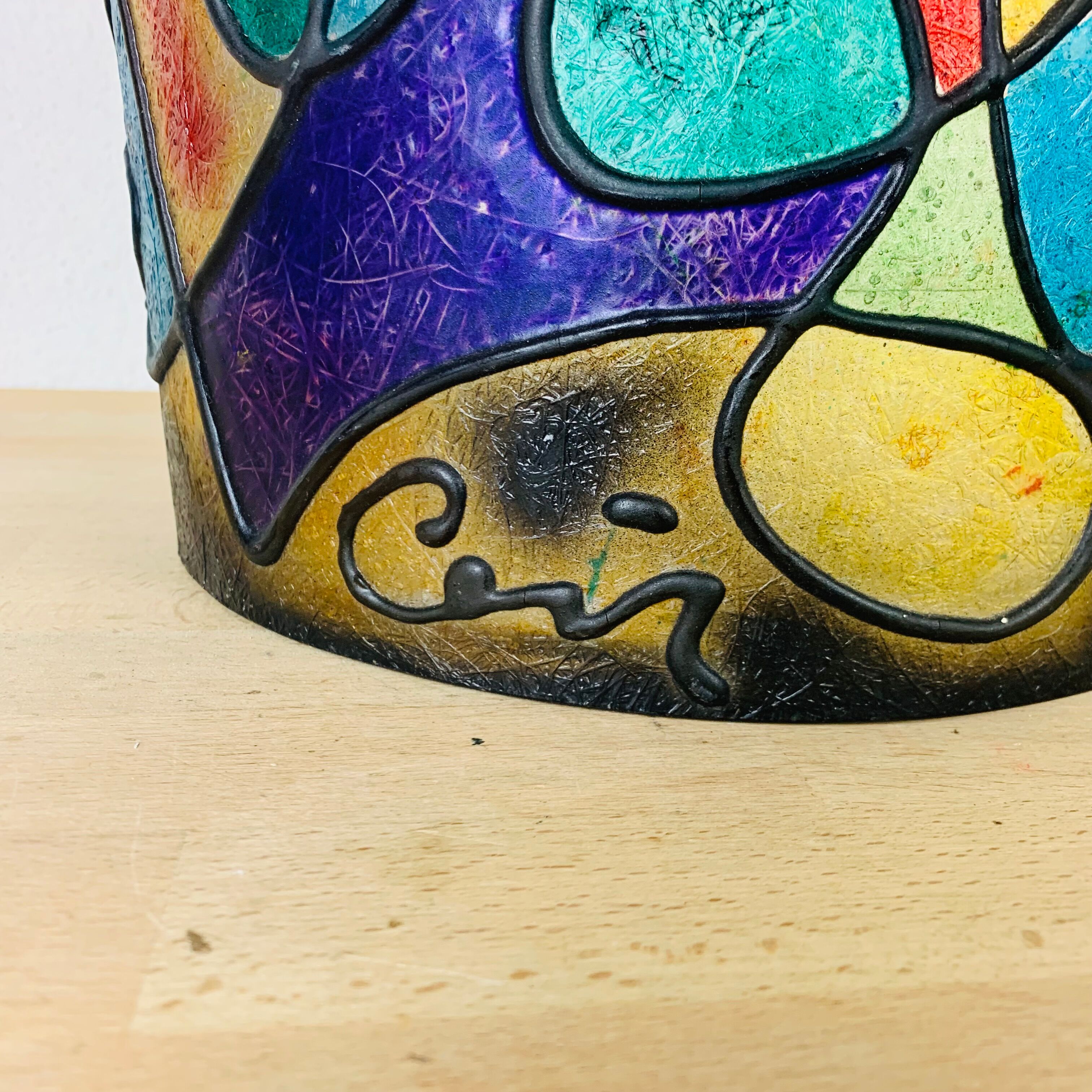 70s psychedelic colored fiberglass wall lamp