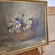 Peinture à l’huile XIXe bouquet de fleurs