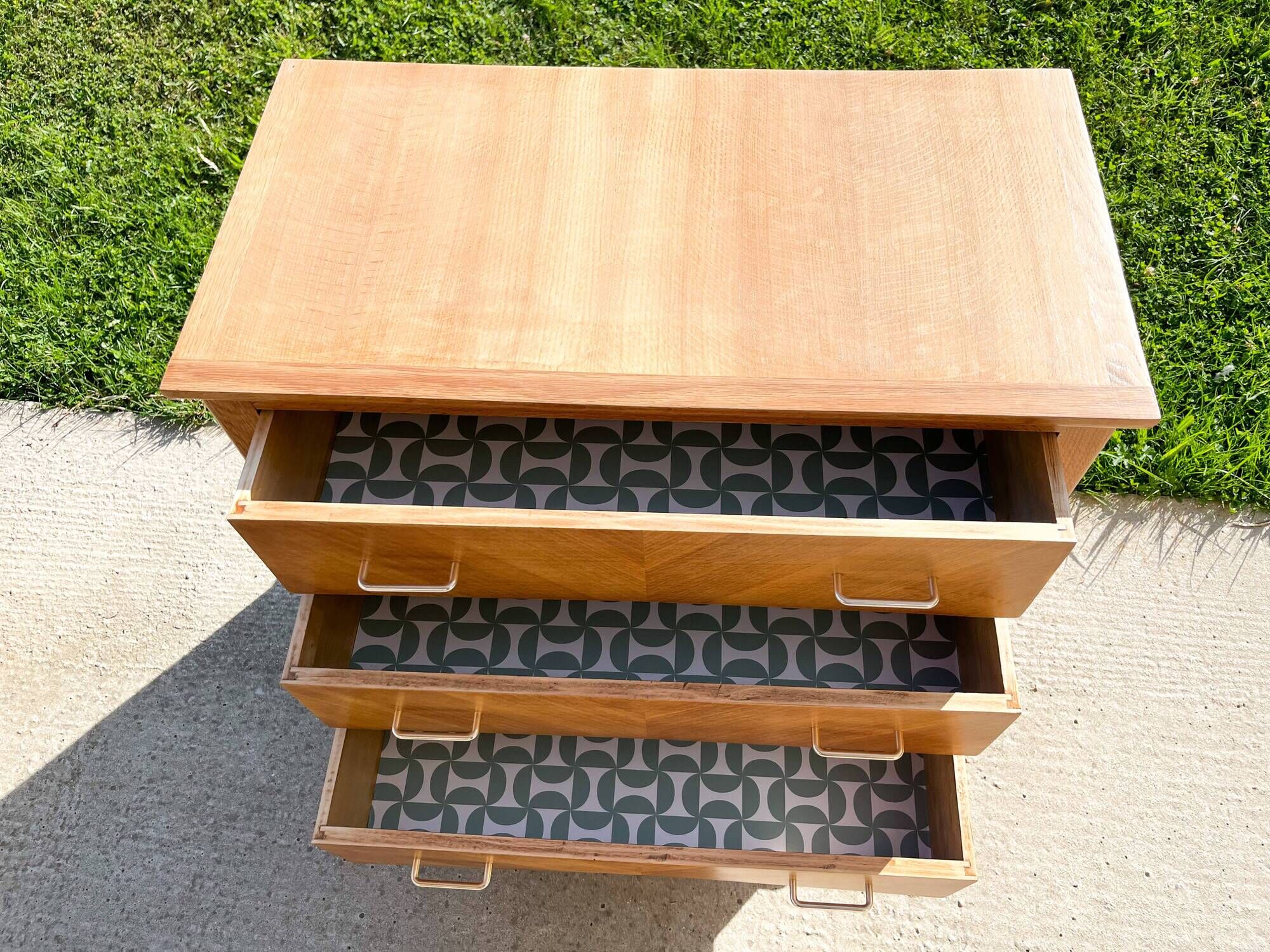 3-drawer chest of drawers, compass feet, from the 50s
