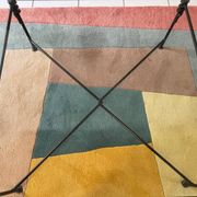Large wrought iron and glass coffee table by Jacques Ducru