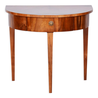 Restored Biedermeier Walnut Side Table, Revived Polish, Czechia, 1820s