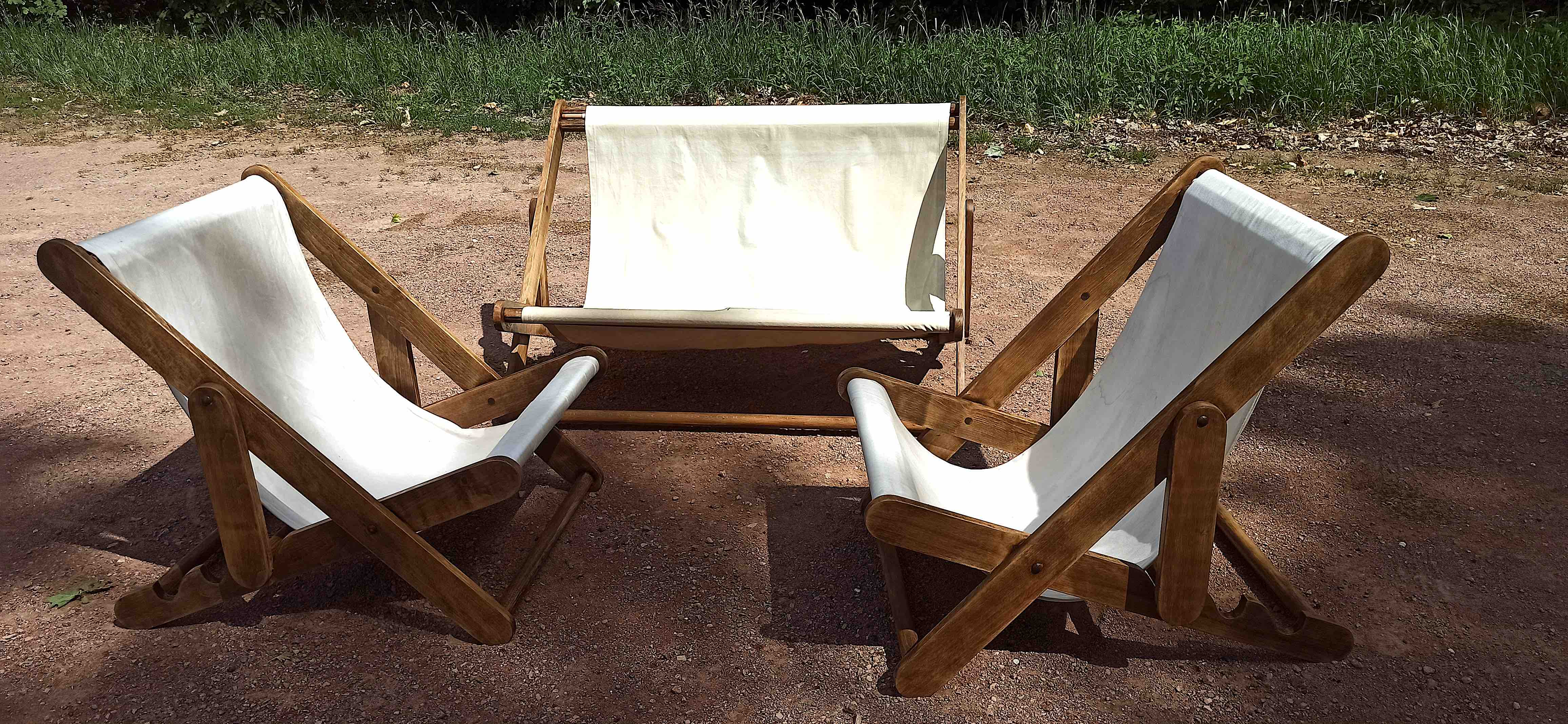 Garden furniture 3 rooms Pierre Beguet 70s