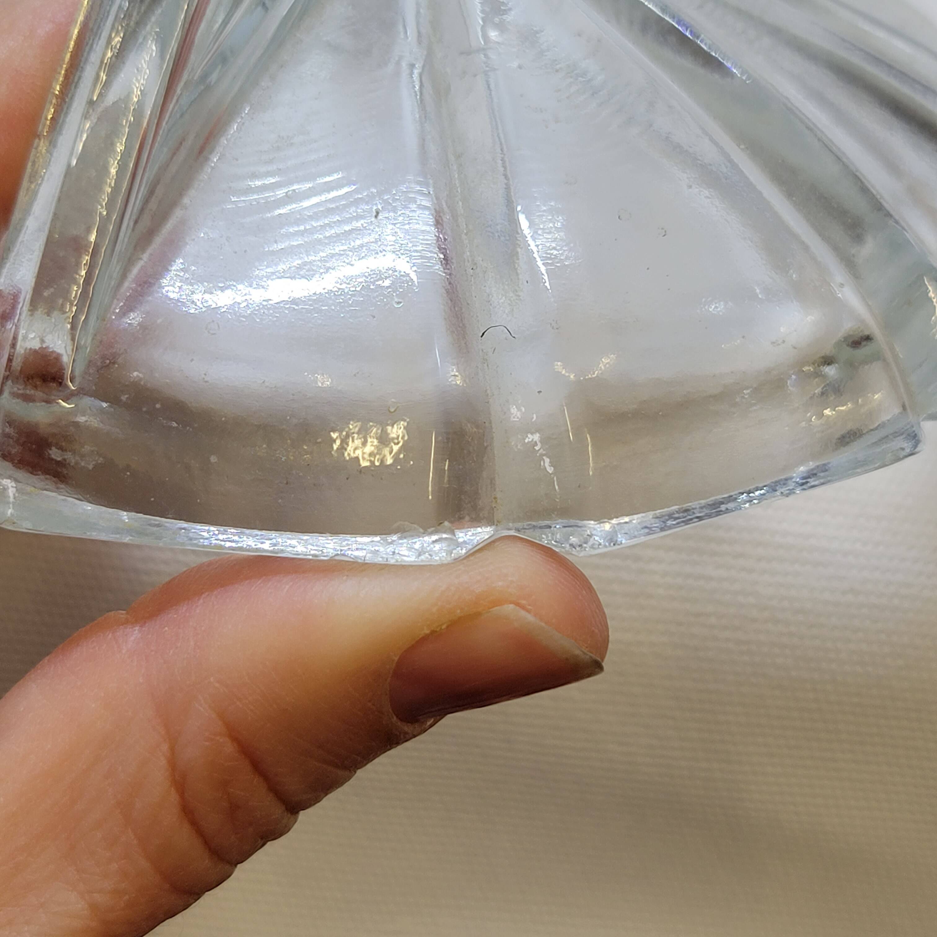 Art deco sugar bowl in molded pressed glass