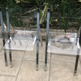 Vintage plexiglass folding chairs