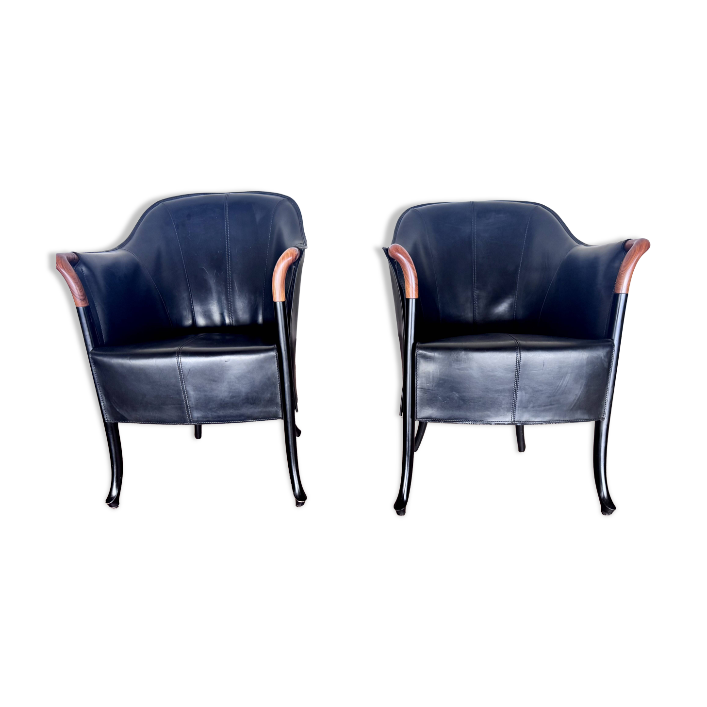 2 designer armchairs by Umberto Asnago for Giorgetti Italy