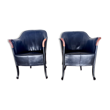 2 designer armchairs by Umberto Asnago for Giorgetti Italy