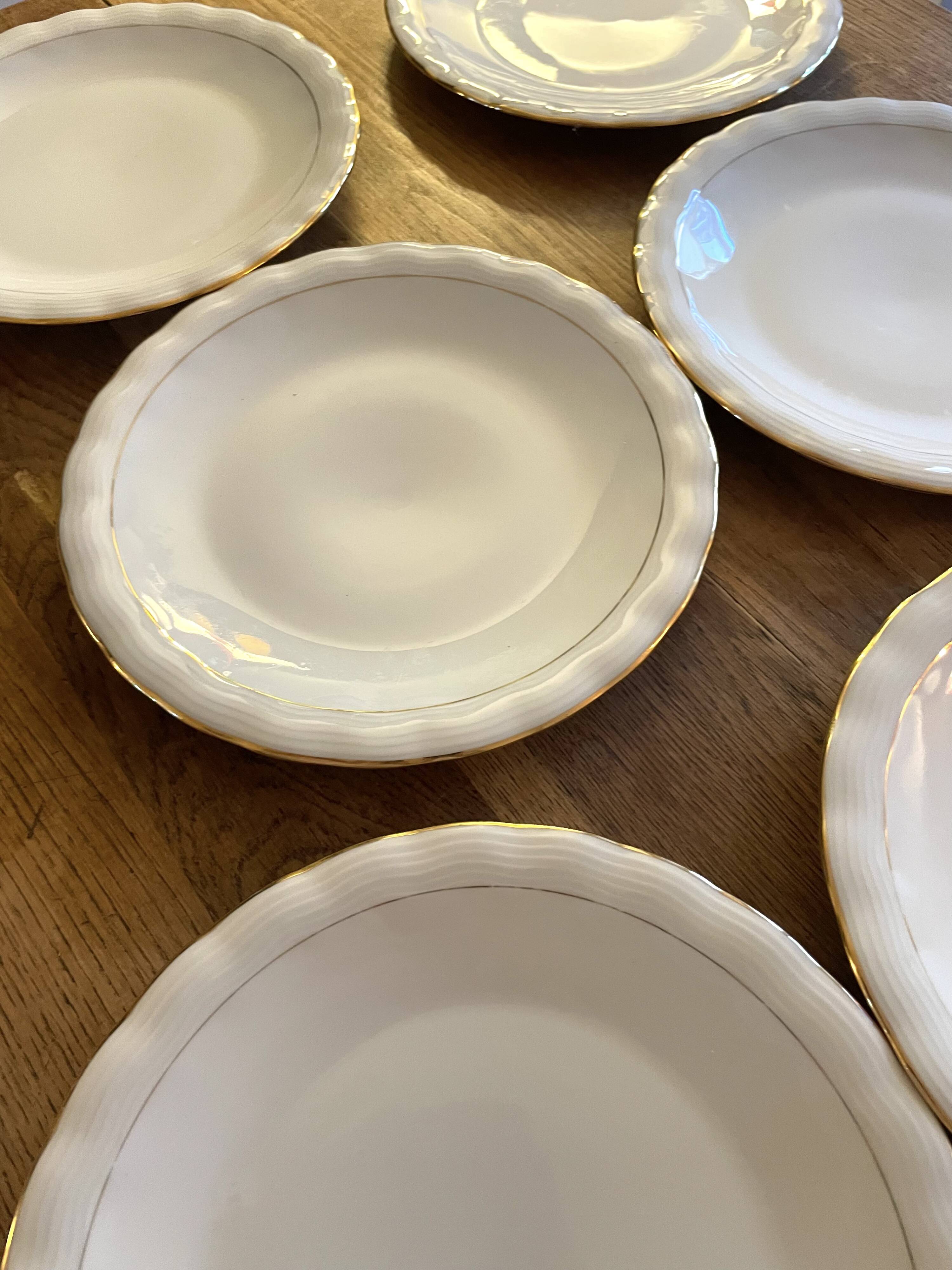 6 assiettes plates en porcelaine de Limoges signé P.Dessagne en très bon ét