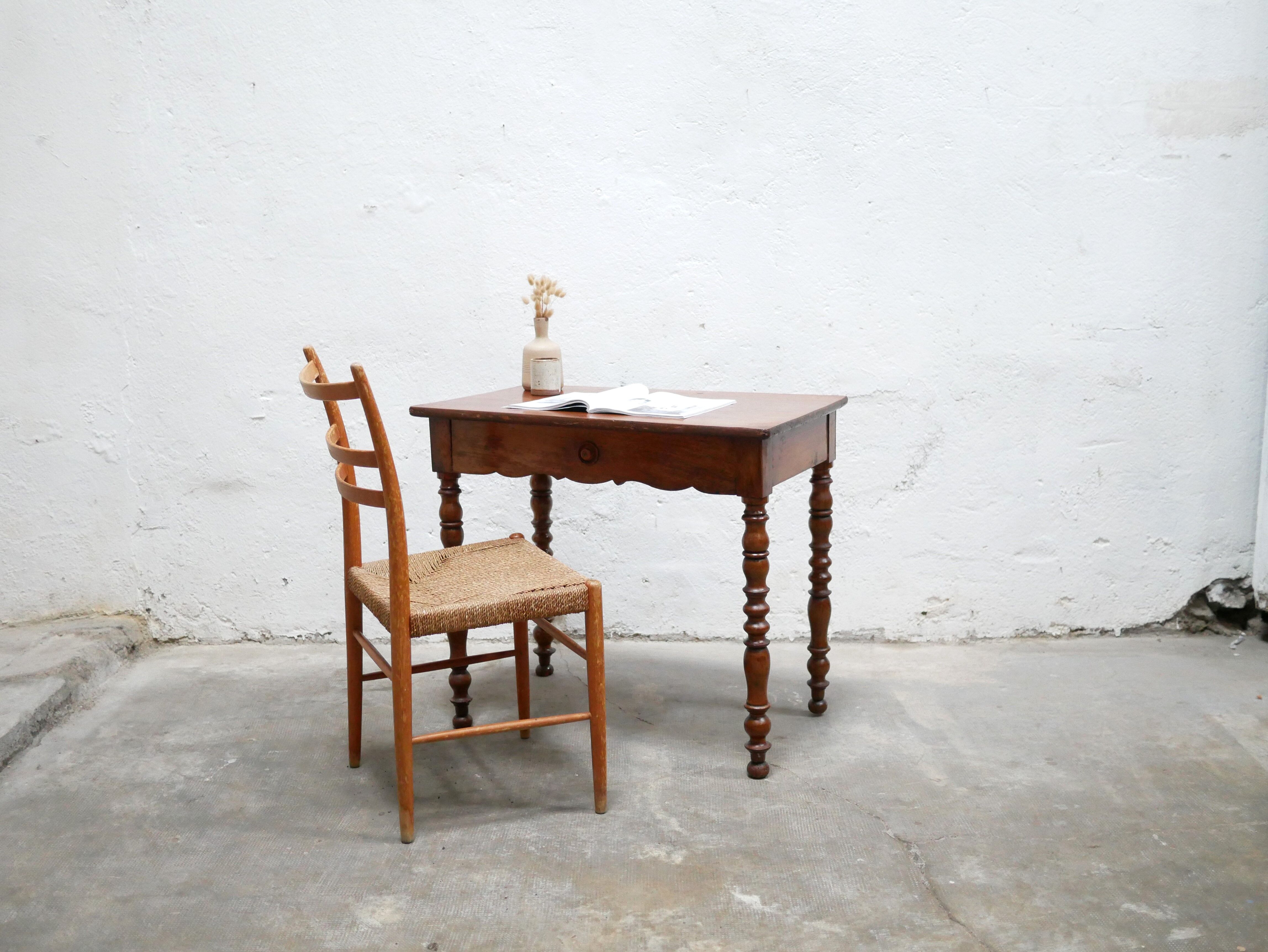 Vintage wooden desk side table