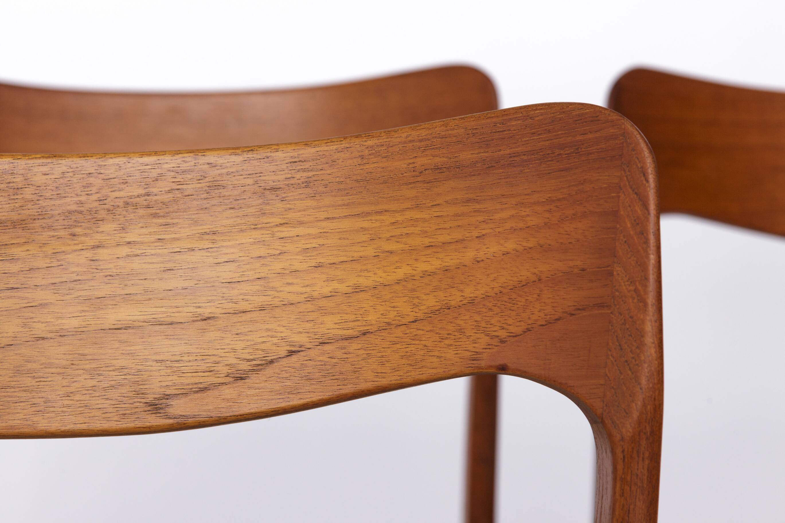 Lot de 4 chaises danoises en teck – Chaises de salle à manger modernes du milieu du siècle des années 1960, rétro