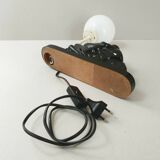 Vintage table lamp 1980 motorbike in black ceramic 80s 1980s