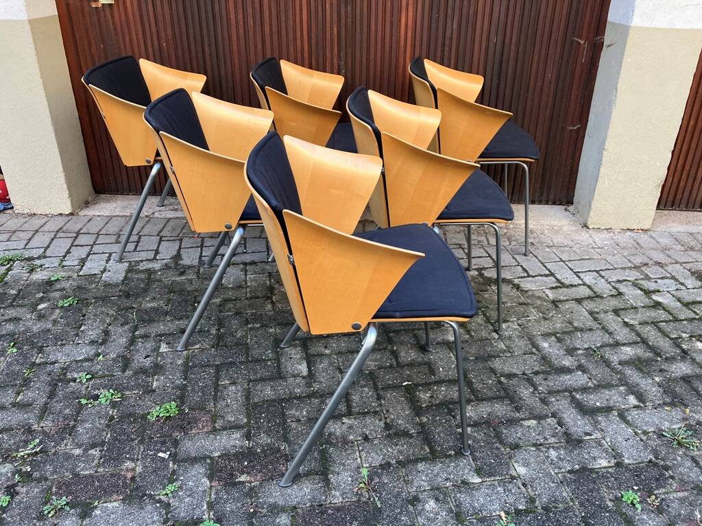 6 VM3 Vico Magistretti Chairs-Armchairs for Fritz Hansen