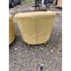 Paire de fauteuils simili cuir marron clair vintage