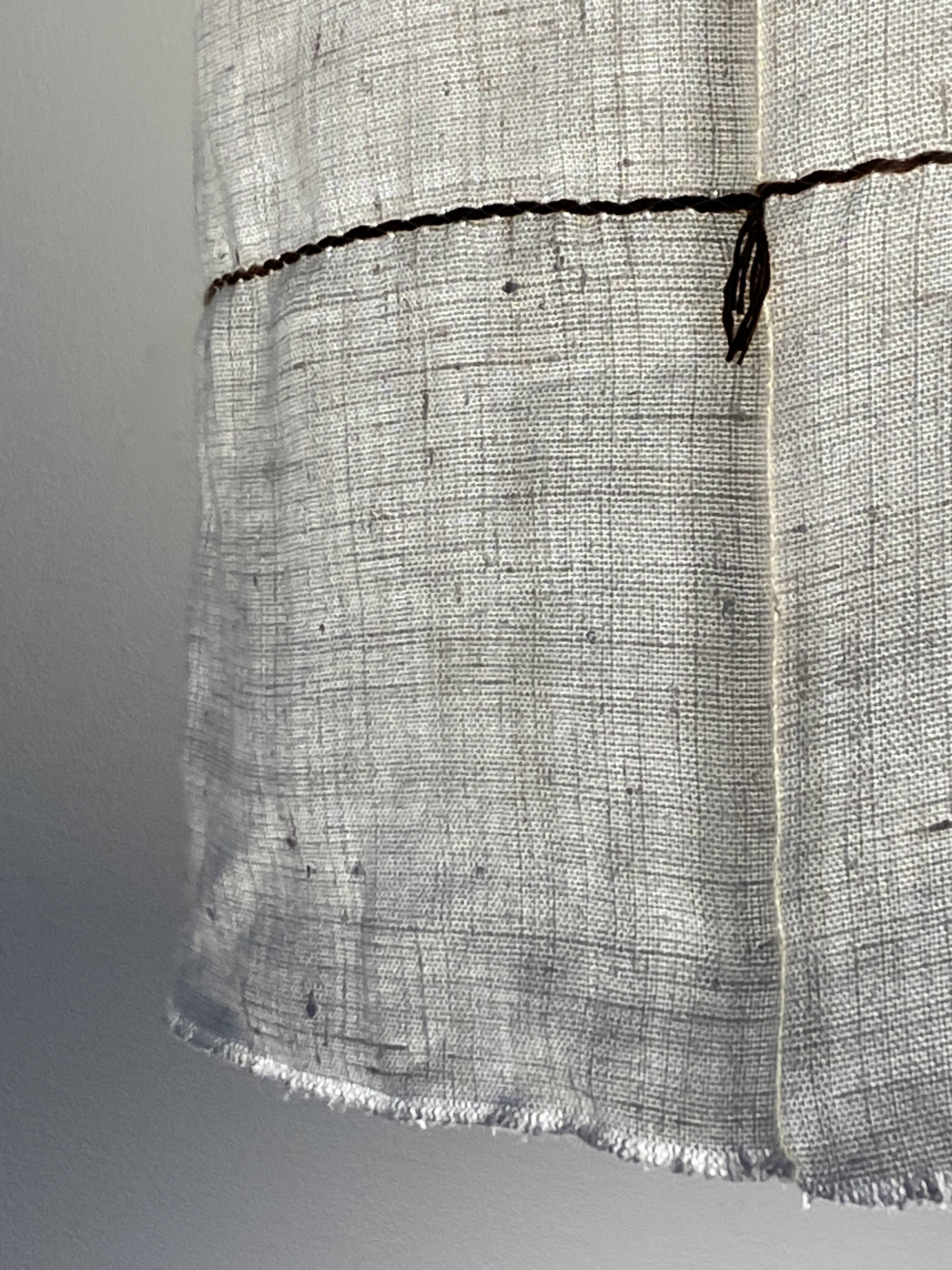 Old linen fabric lampshade suspension