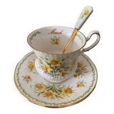 Queen's Fine Bone China March Daffodils with its saucer and spoon