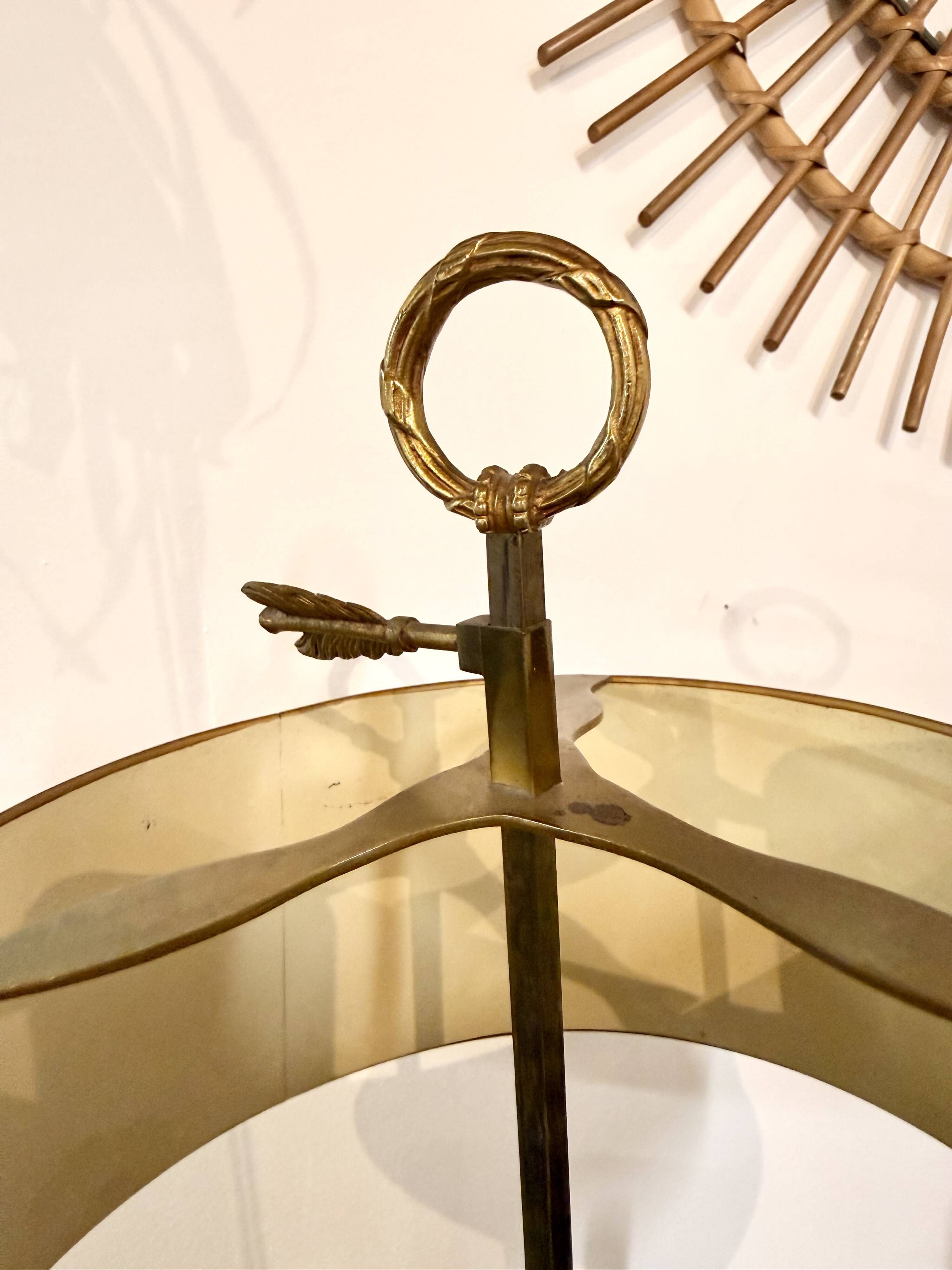 Lampe bouillotte ancienne en laiton – 3 lumières