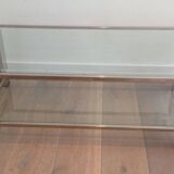 Table basse moderniste chromée. Travail français. Vers 1970