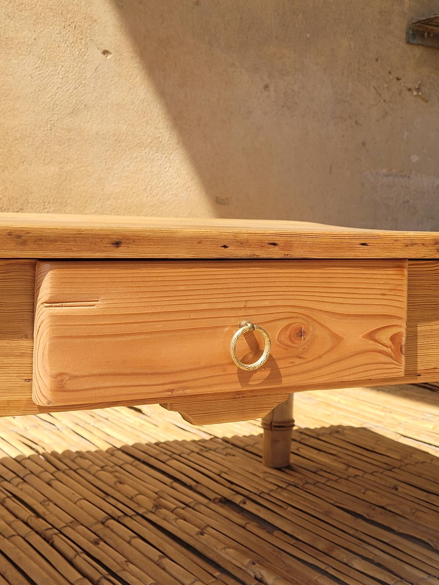 Bamboo coffee table - refurbished - unique piece