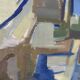 Original Swedish Oil On Canvas – “Blue And Green” By Lennart Kindgren – Vintage & Framed