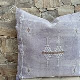 Cactus silk cushion cover: Handwoven Moroccan cushion 48x48cm