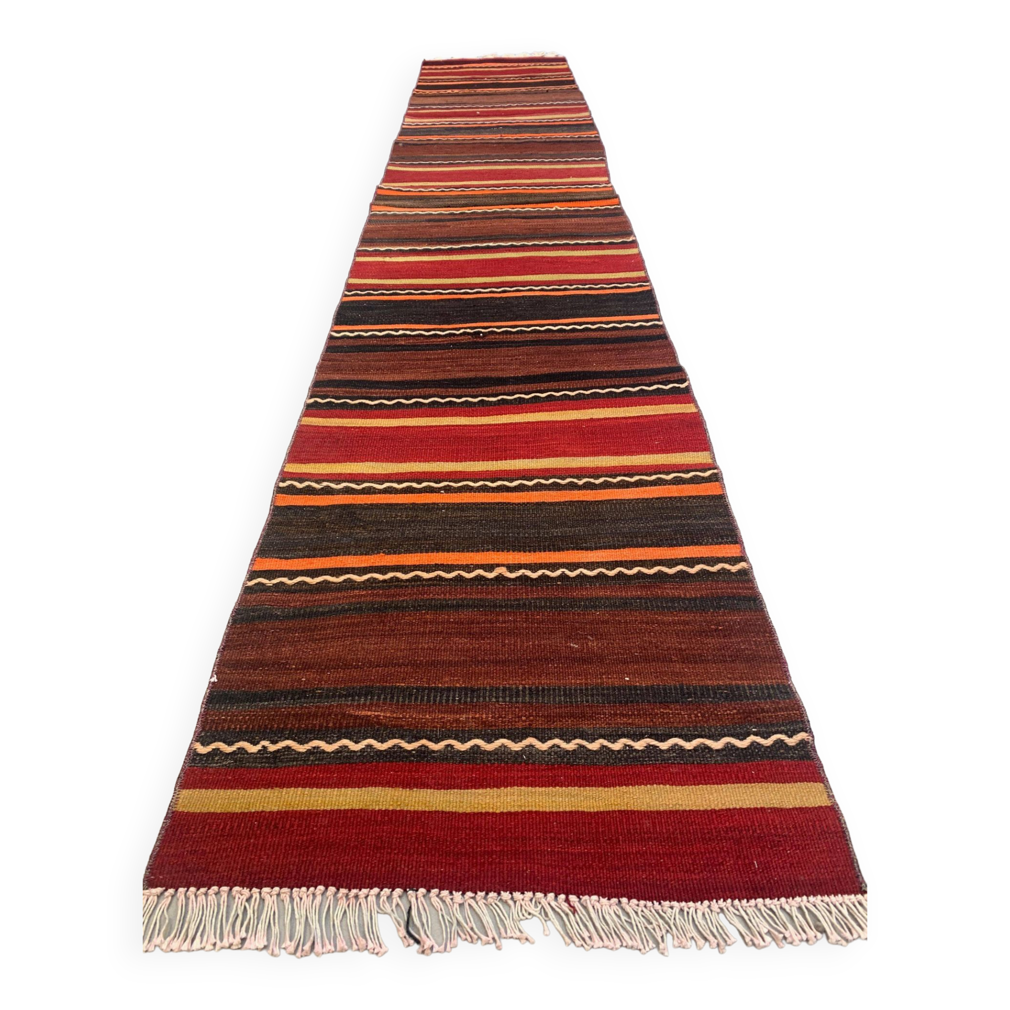 Old Turkish narrow Kilim Runner 320x58 cm shabby chic, vintage kelim