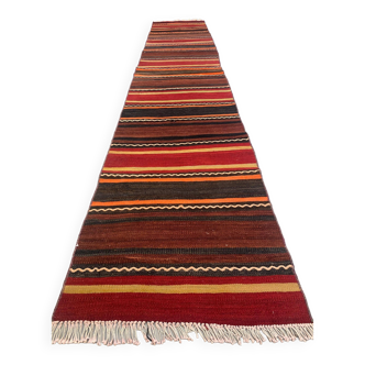 Old Turkish narrow Kilim Runner 320x58 cm shabby chic, vintage kelim