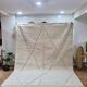 Handmade Moroccan Beni Ouarain Rug - Natural Ivory with Minimalist Diamond Pattern 300x200 cm