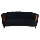 1930s Art Deco Curved Banana Sofa