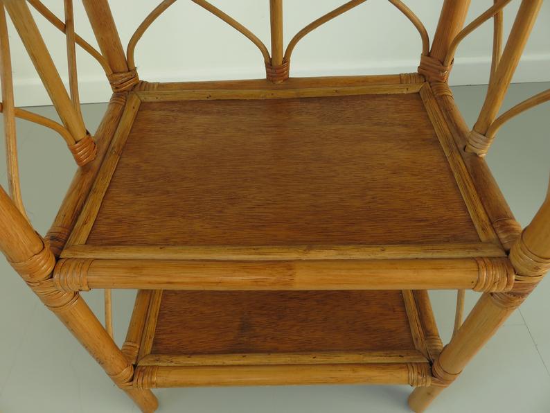Bamboo rattan shelf, 60/70s
