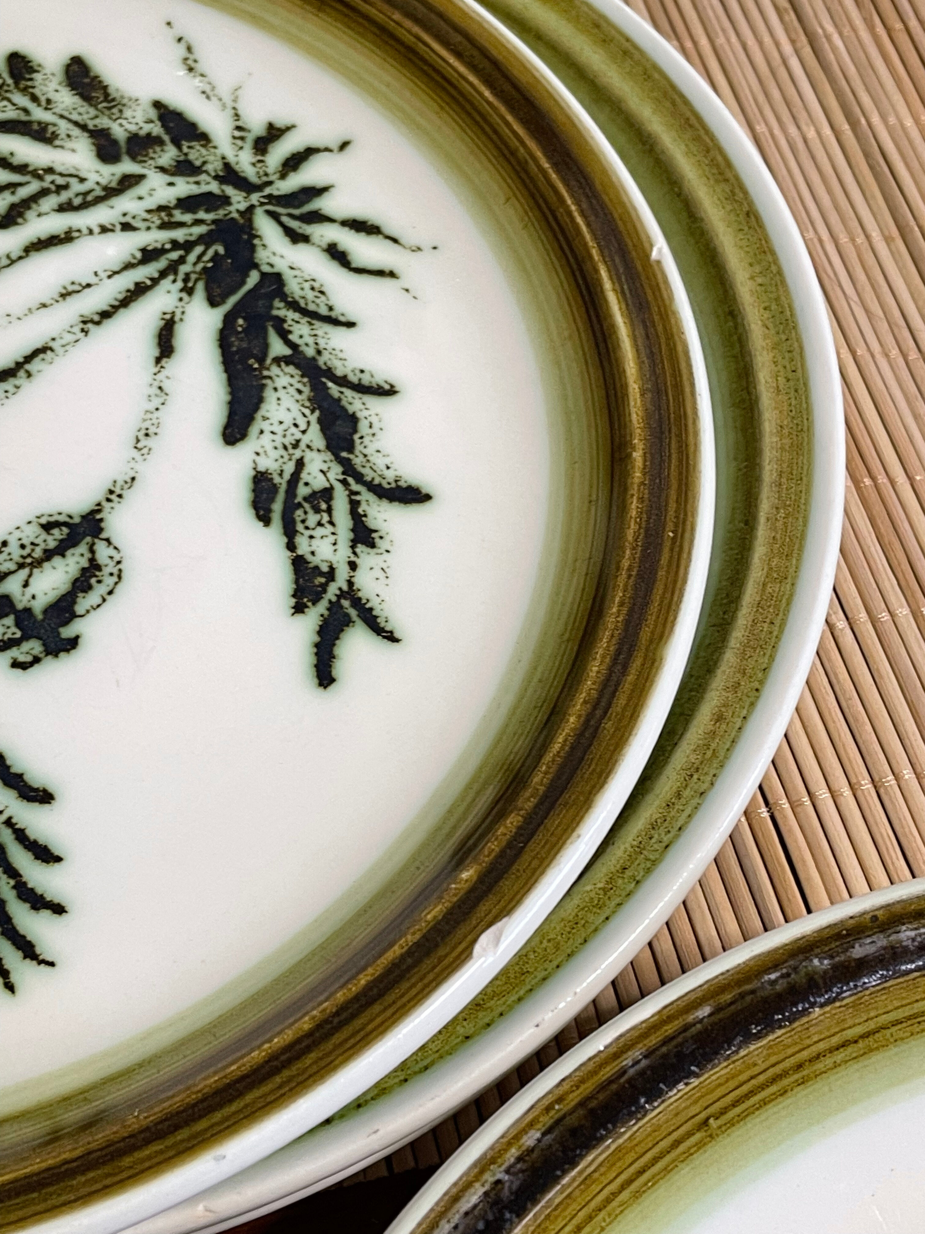 Plates and dish Gien herbarium décor