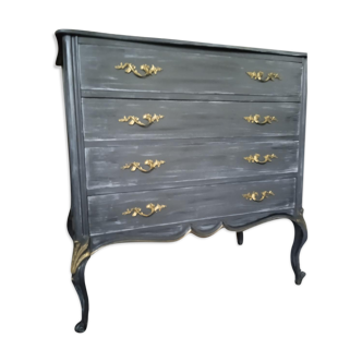 Patinated chest of drawers Louis XV style