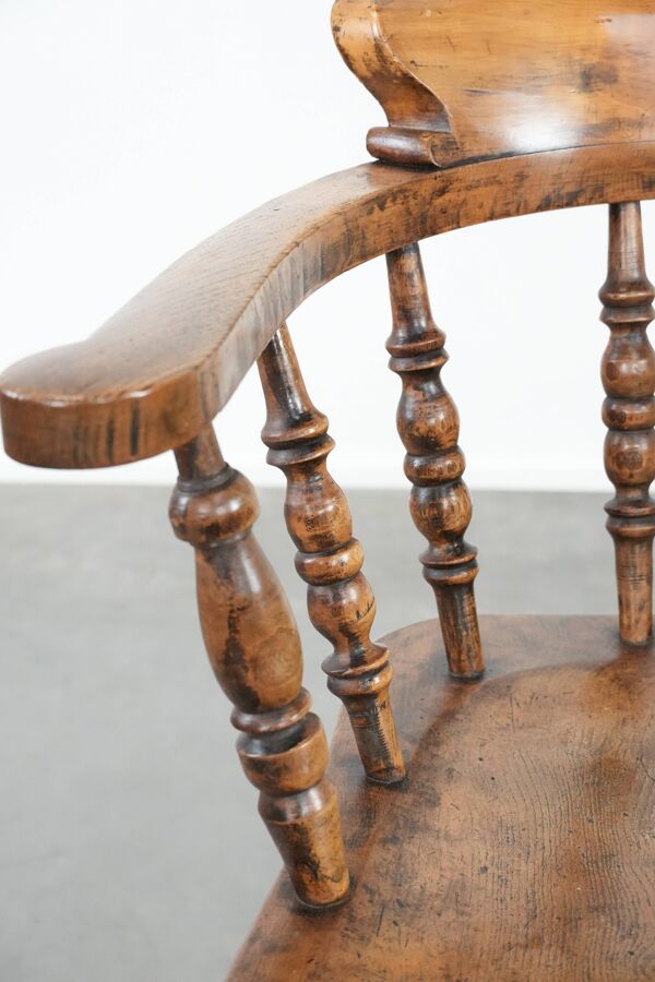 chaise de capitaine anglaise antique / chaise de bureau du début du 19e siècle