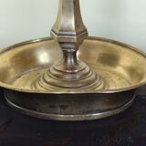 Three-light bouillotte lamp in gold metal, desk lamp.