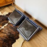 2 blue heaters - fabric and metal