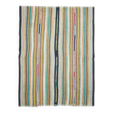 Tapis de zone vintage turc Oushak fait main en laine et coton beige des années 1970 188x249
