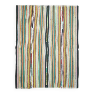 1970s Vintage Turkish Oushak Handmade Wool Cotton Beige Area Rug 188x249