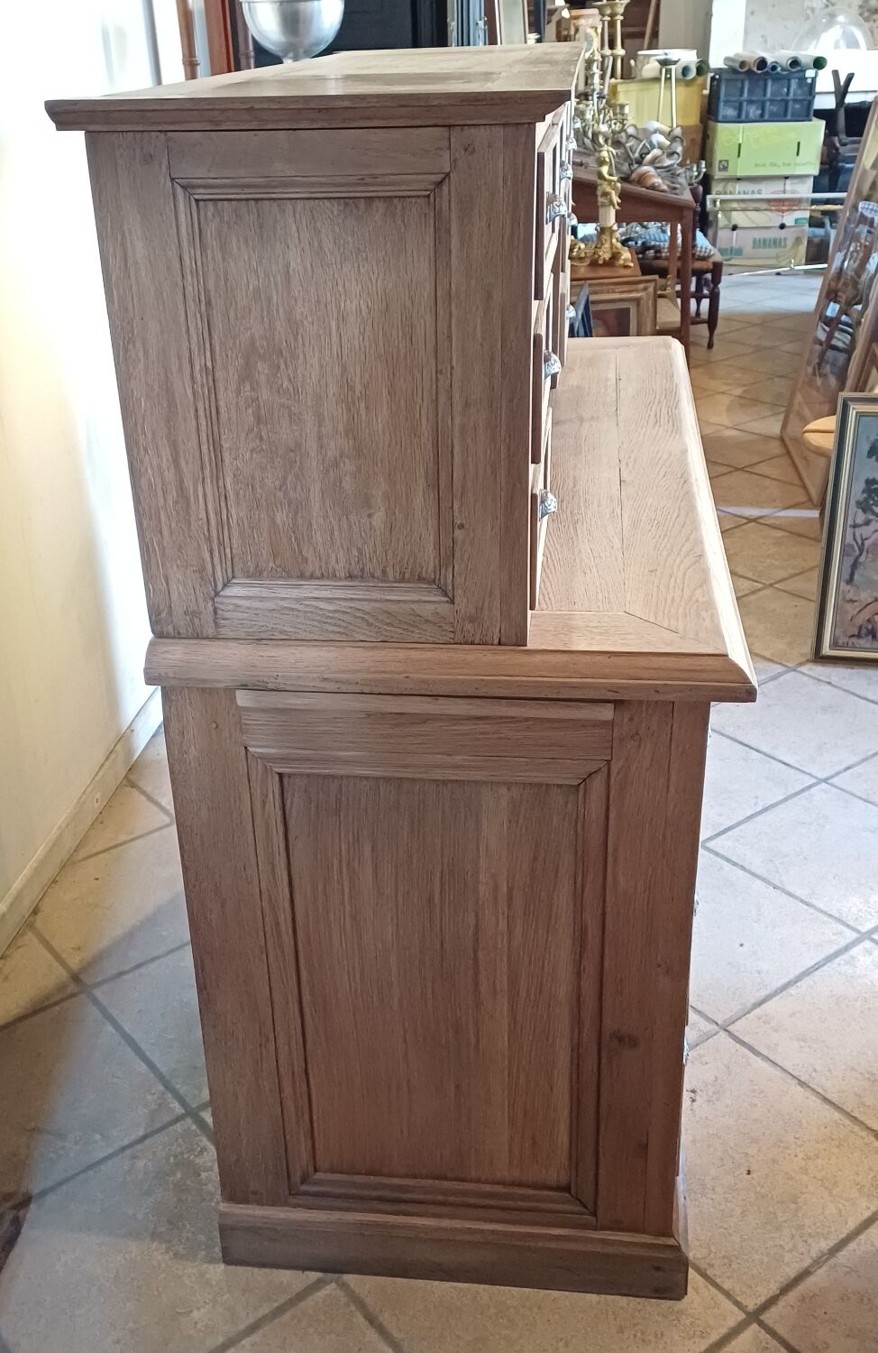 Antique desk with 15 drawers, professional furniture.