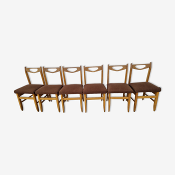 Set of 6 chairs by Guillerme et Chambron for Votre Maison