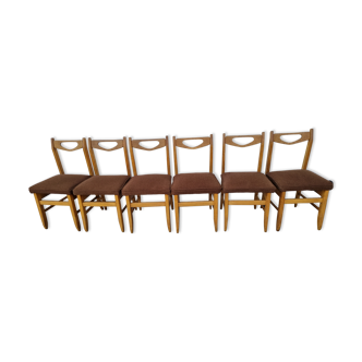 Set of 6 chairs by Guillerme et Chambron for Votre Maison