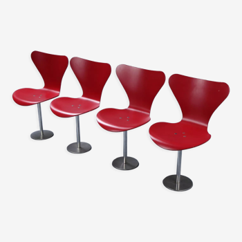 Vintage auditorium chairs Arne Jacobsen Butterfly by Fritz Hansen 1960