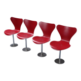 Vintage auditorium chairs Arne Jacobsen Butterfly by Fritz Hansen 1960