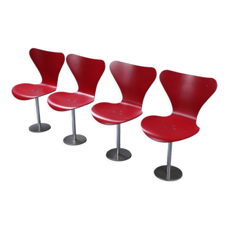 Vintage auditorium chairs Arne Jacobsen Butterfly by Fritz Hansen 1960