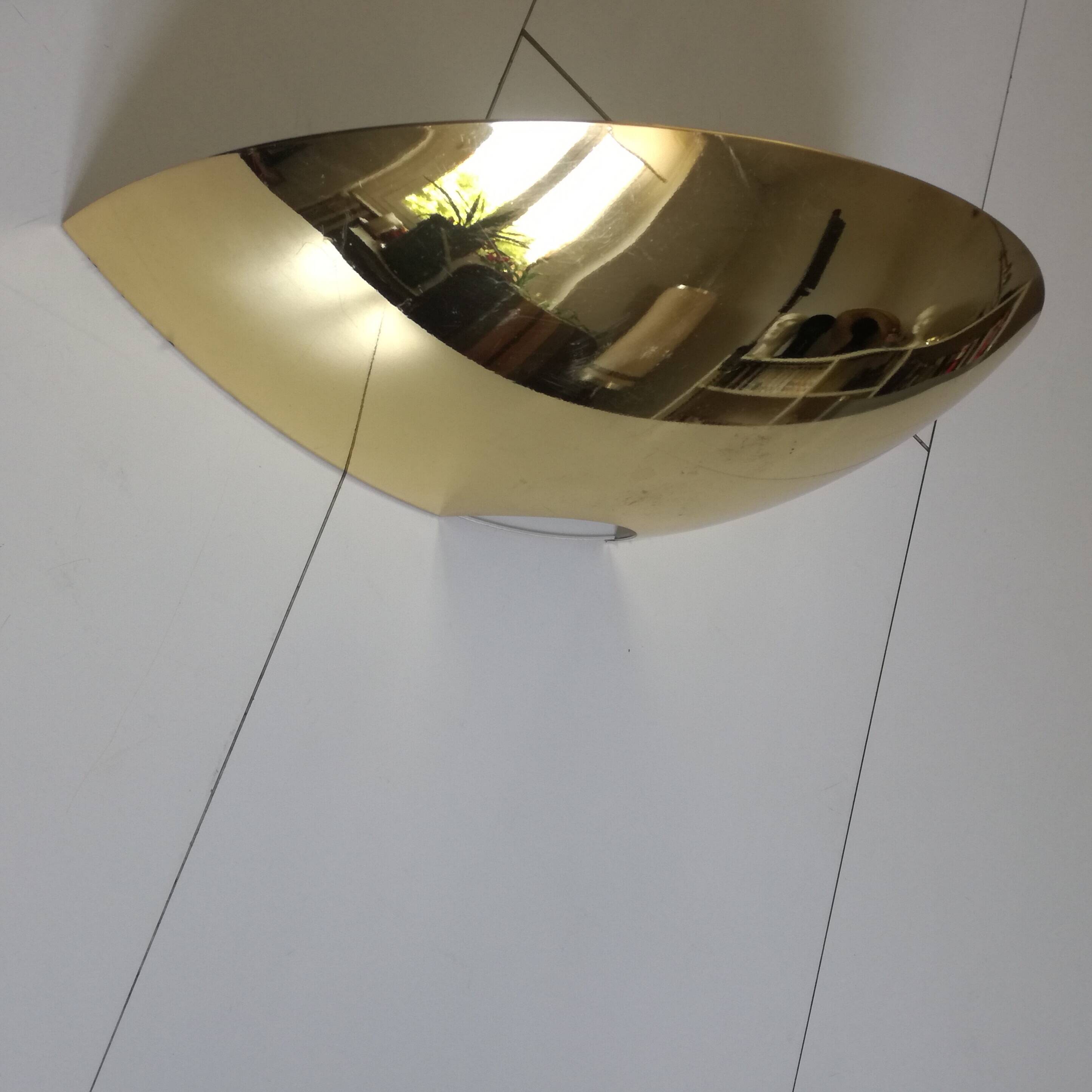 40 cm half-moon brass wall light