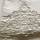 Cloth of linen embroidered setback richelieu figure cp thread Castle
