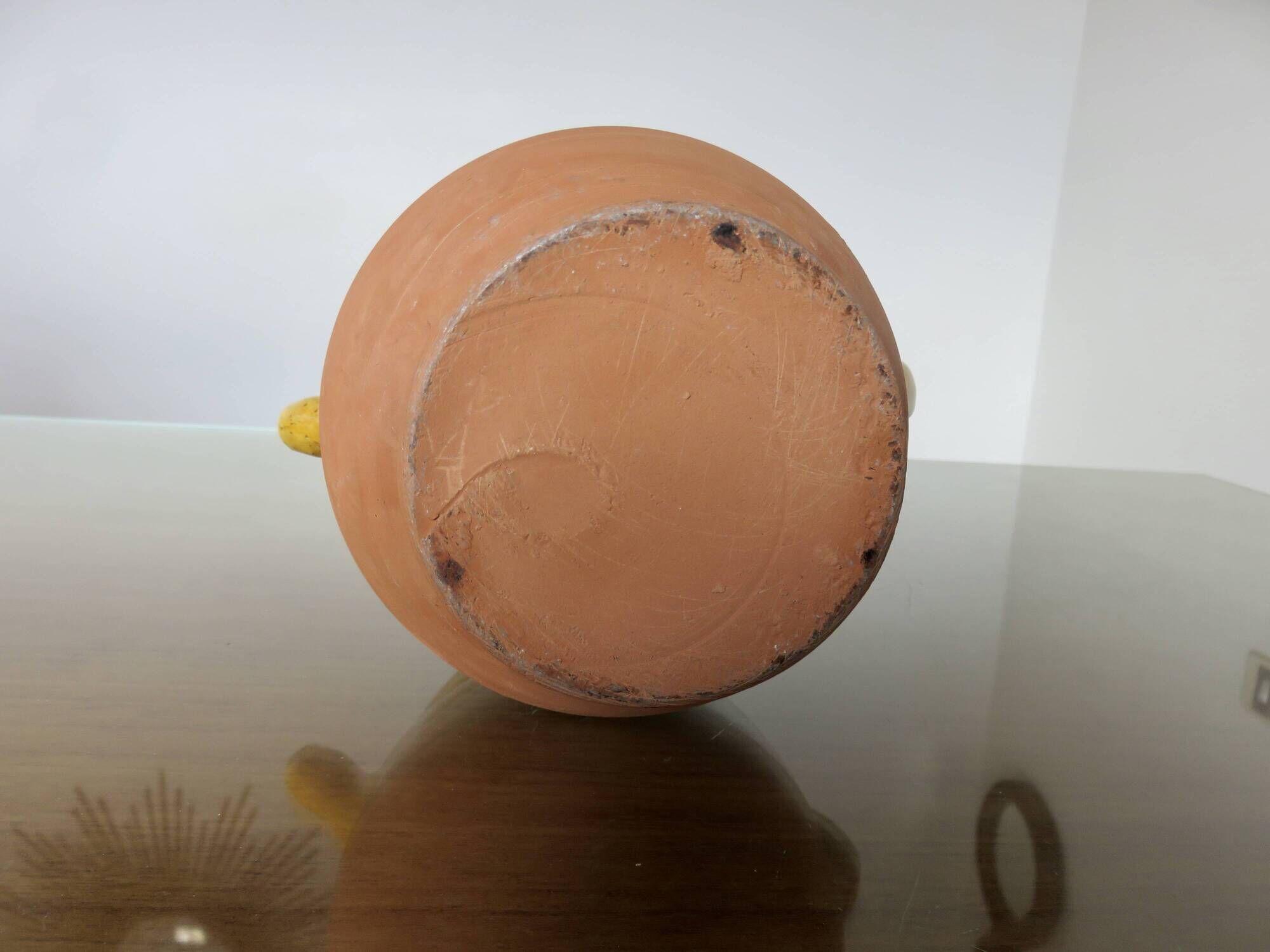 Glazed yellow terracotta jug, south-west of France.