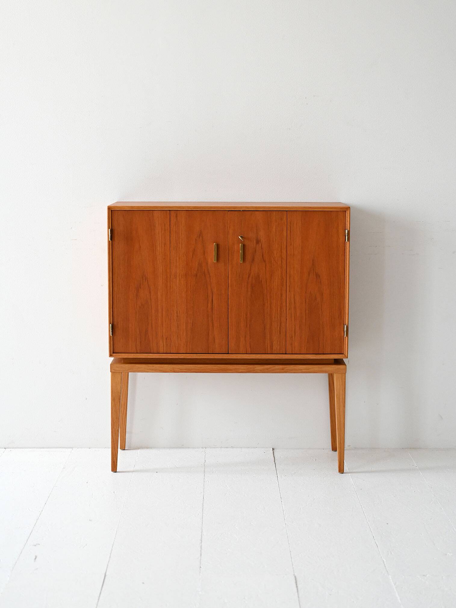 Meuble bar scandinave vintage en teck, années 1950